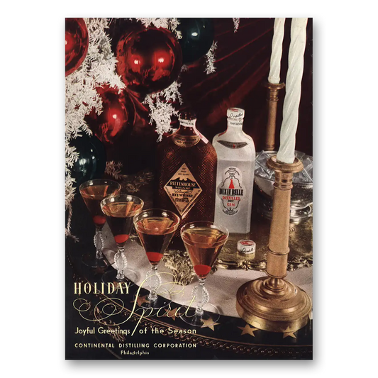 1934 Dixie Belle Gin Rittenhouse Whisky Dixie Belle Holiday Spirit Vintage Magazine Print Ad