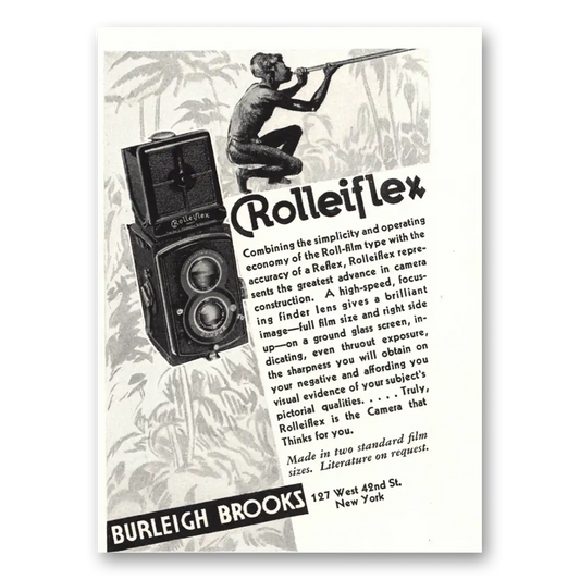 1934 Rolleiflex Camera Combing the Simplicity Vintage Magazine Print Ad