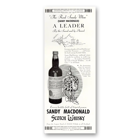 1934 Sandy MacDonald Whisky Real Sandy Mac Vintage Magazine Print Ad