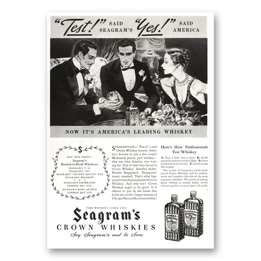 1934 Seagrams Crown Whiskies Yes Said America Vintage Magazine Print Ad