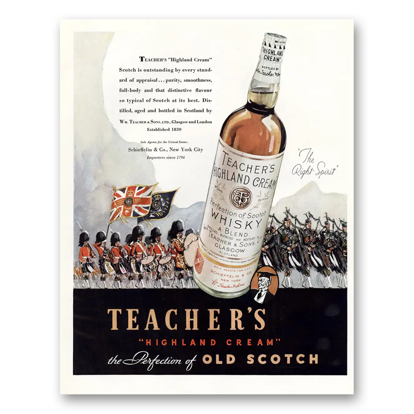 1934 Teachers Whisky Highland Cream Scotch Vintage Magazine Print Ad