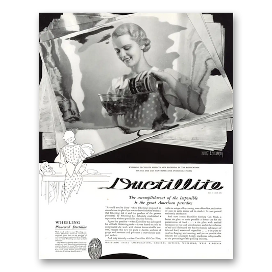 1934 Wheeling Steel Ductillite Vintage Magazine Print Ad