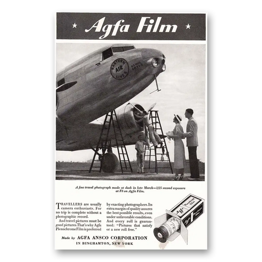 1935 Agfa Film Eastern Air Lines Vintage Magazine Print Ad