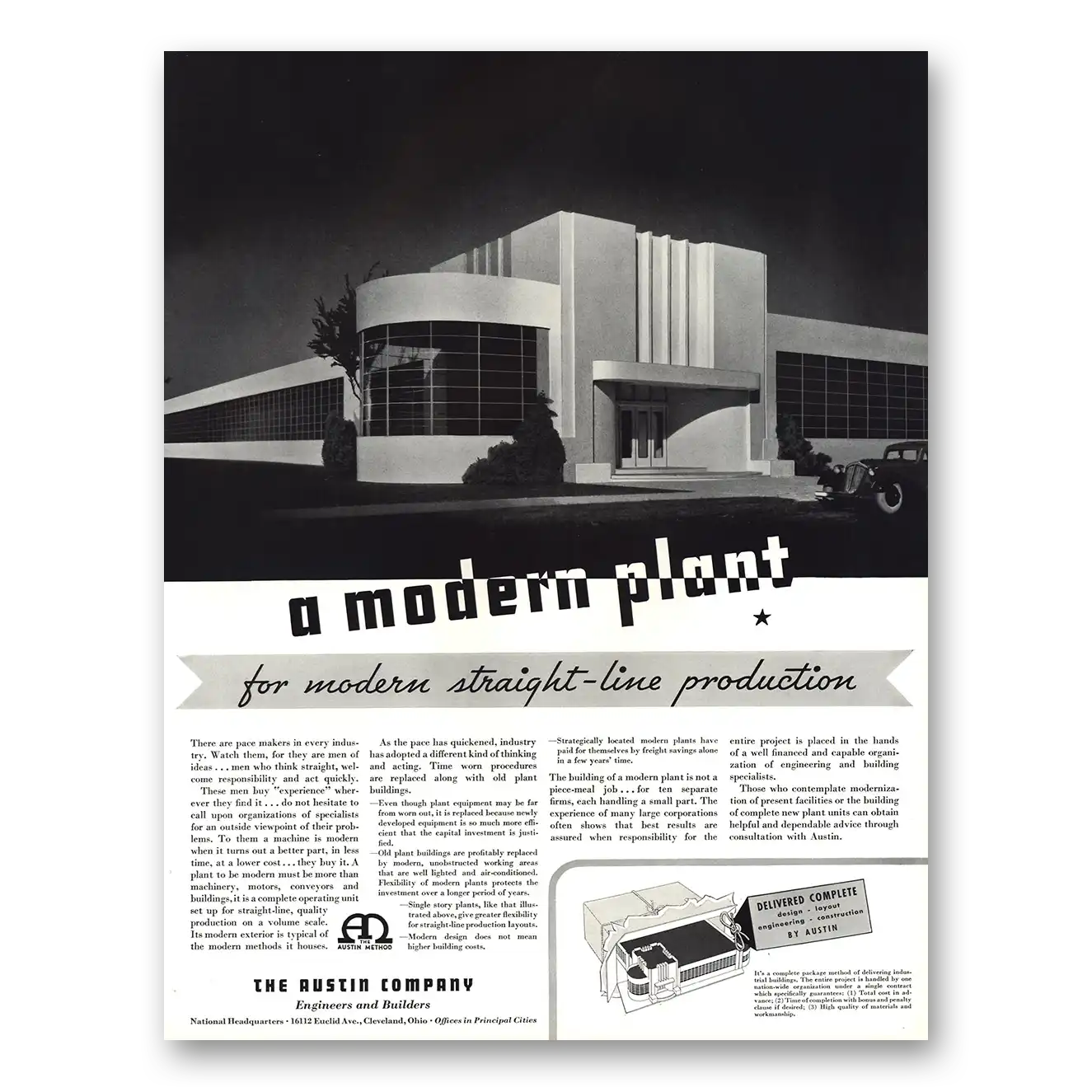 1935 Austin Company Modern Straight Line Production Vintage Magazine Print Ad