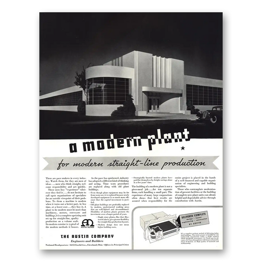 1935 Austin Company Modern Straight Line Production Vintage Magazine Print Ad