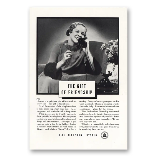 1935 Bell Telephone Gift of Friendship Vintage Magazine Print Ad