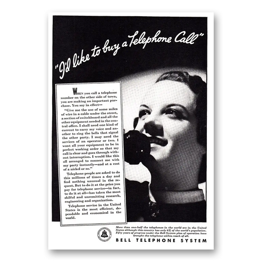 1935 Bell Telephone Like To Buy a Telephone Call Vintage Magazine Print Ad