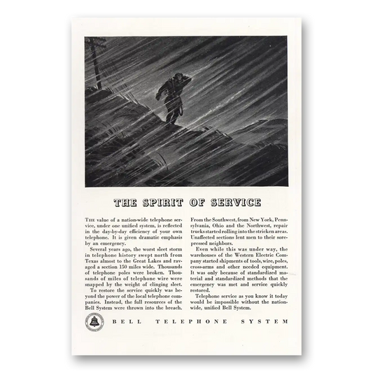 1935 Bell Telephone Spirit of Service Vintage Magazine Print Ad