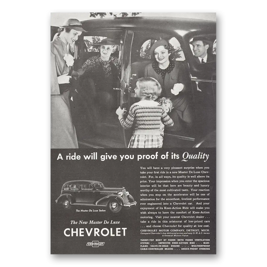 1935 Chevrolet Master De Luxe Ride Will Give You Proof Vintage Magazine Print Ad