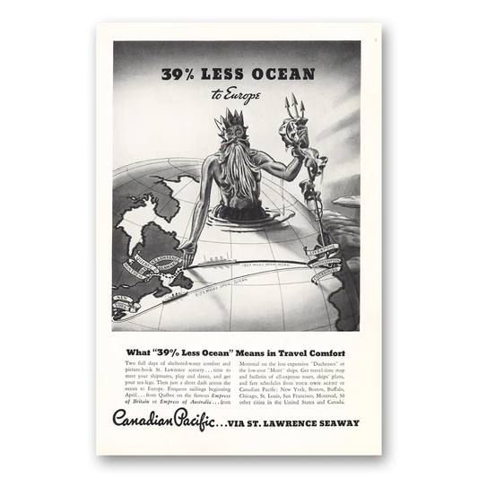 1935 Canadian Pacific Via St Lawrence Seaway Vintage Magazine Print Ad