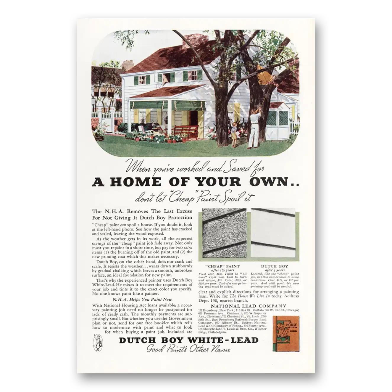 1935 Dutch Boy Paint White Lead Paint Home of Your Own Vintage Magazine Print Ad