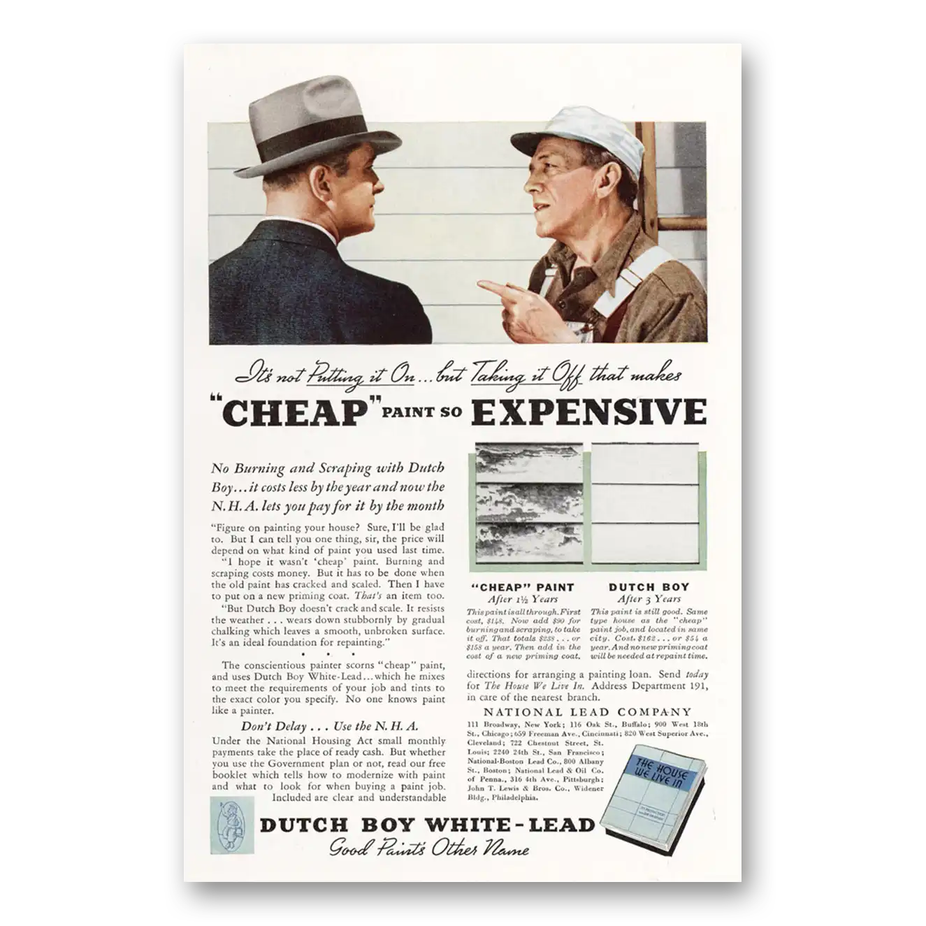 1935 Dutch Boy Paint White Lead Paint Cheap Paint So Expensive Vintage Magazine Print Ad