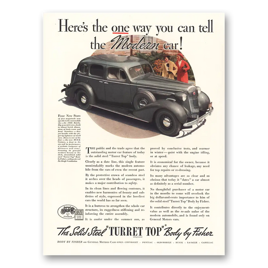 1935 Body by Fisher You Can Tell the Modern Car Vintage Magazine Print Ad