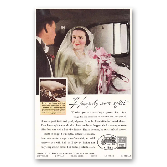 1935 Body by Fisher Happily Ever After Vintage Magazine Print Ad