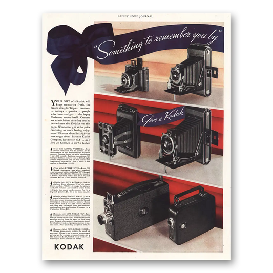 1935 Kodak Camera Something to Remember You By Vintage Magazine Print Ad