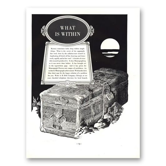 1935 Mimeograph Mystery Sometimes Lurks Deep Within Vintage Magazine Print Ad