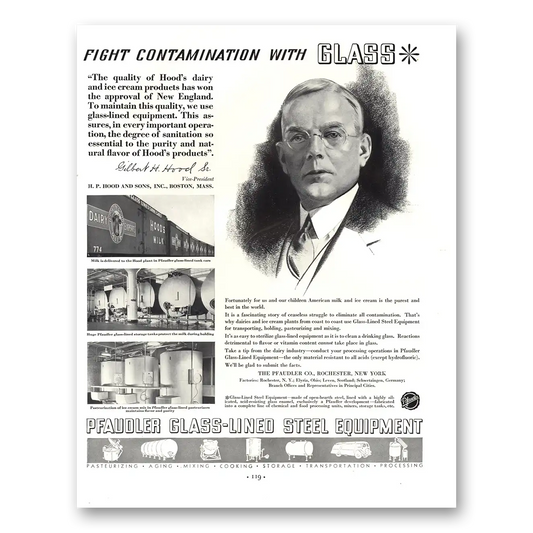 1935 Pfaudler Glass Lined Steel Equipment Fight Contamination Vintage Magazine Print Ad