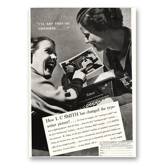 1935 Smith Corona Typewriters Changed the Typewriter Picture Vintage Magazine Print Ad