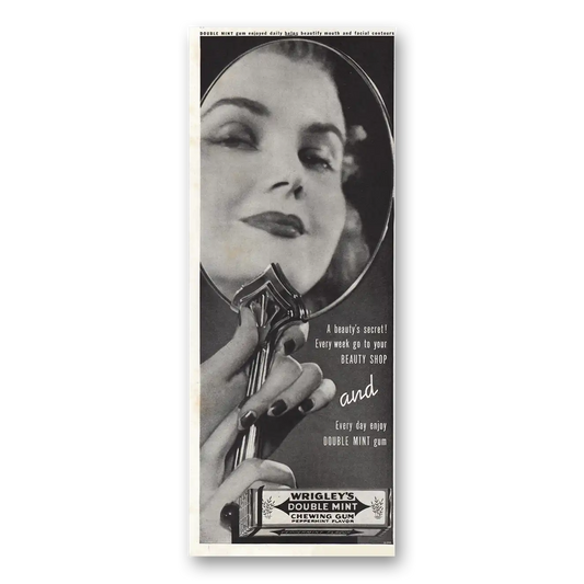 1935 Wrigleys Double Mint Chewing Gum Beautys Secret Vintage Magazine Print Ad