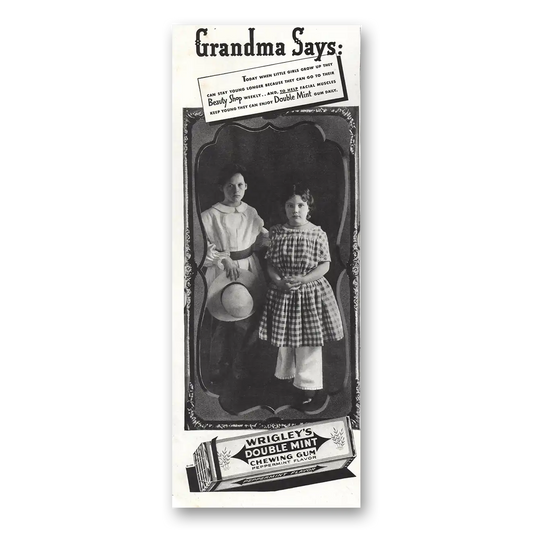 1935 Wrigleys Double Mint Chewing Gum Grandma Says Vintage Magazine Print Ad