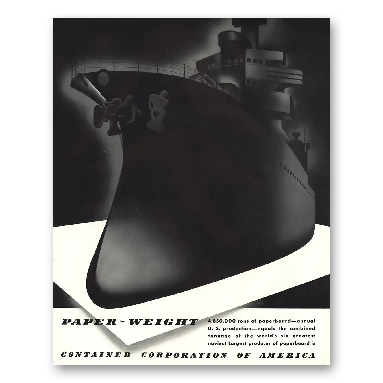 1936 Container Corporation of America Paper Weight Vintage Magazine Print Ad