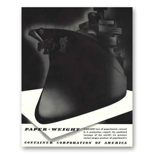 1936 Container Corporation of America Paper Weight Vintage Magazine Print Ad