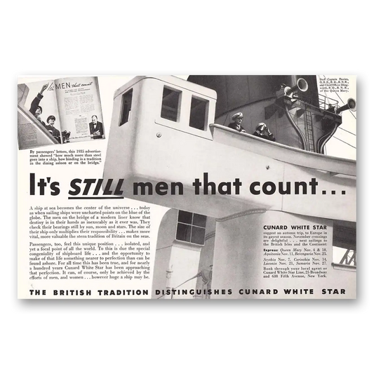 1936 White Star Line White Star Men that Count Vintage Magazine Print Ad