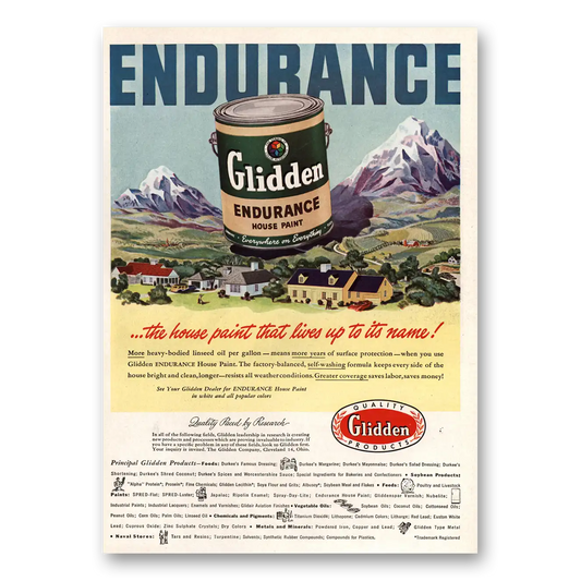 1936 Glidden Paint House Paint Lives Up To Its Name Vintage Magazine Print Ad