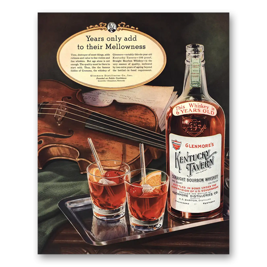 1936 Kentucky Tavern Whiskey Years Add to Their Mellowness Vintage Magazine Print Ad