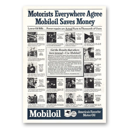 1936 Mobiloil Motorists Everywhere Agree Vintage Magazine Print Ad