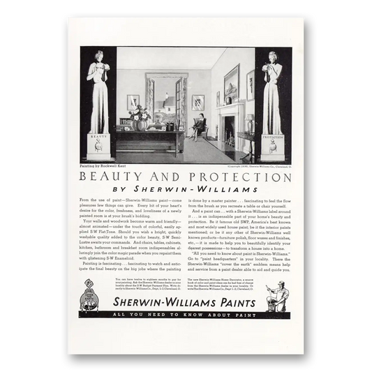 1936 Sherwin Williams Paints Beauty and Protection Vintage Magazine Print Ad