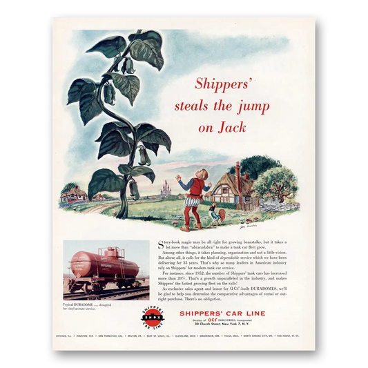 1956 Shippers Car Line Steals the Jump on Jack Vintage Magazine Print Ad