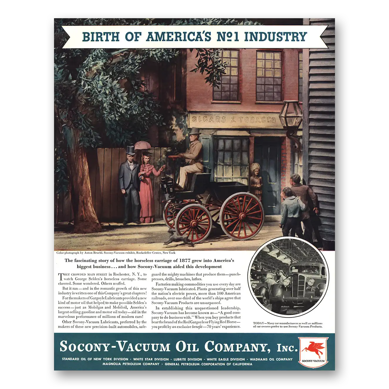 1936 Socony Vacuum Oil Birth of Americas No 1 Industry Vintage Magazine Print Ad