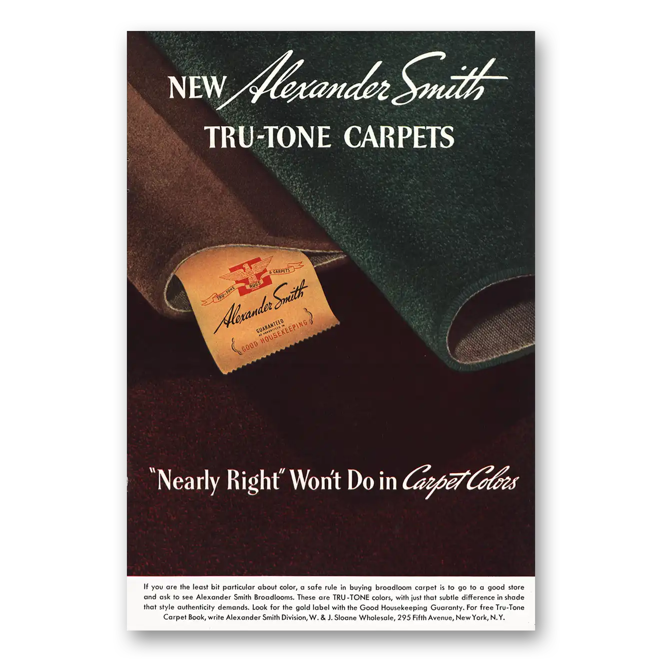 1937 Alexander Smith Carpet Tru Tone Carpets Vintage Magazine Print Ad