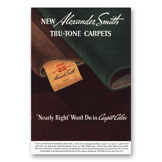 1937 Alexander Smith Carpet Tru Tone Carpets Vintage Magazine Print Ad