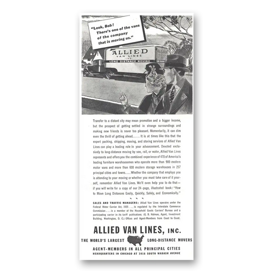 1937 Allied Van Lines Look Bob Theres One of the Vans Vintage Magazine Print Ad