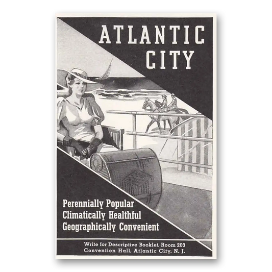 1937 Atlantic City New Jersey Perennially Popular Vintage Magazine Print Ad