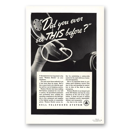 1937 Bell Telephone Did You Ever See this Before? Vintage Magazine Print Ad