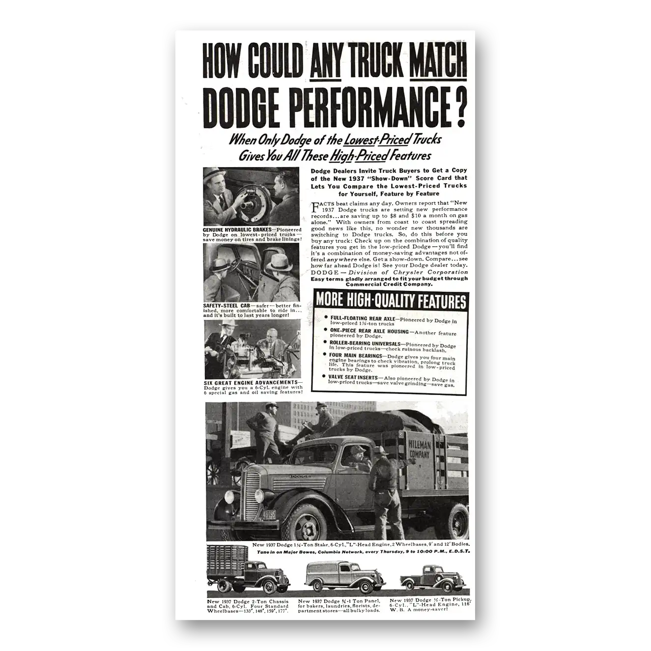 1937 Dodge Trucks Could Any Truck Match Dodge Performance Vintage Magazine Print Ad