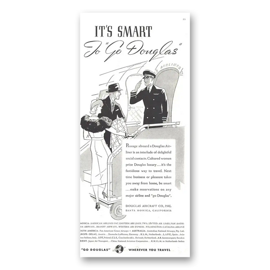 1937 Douglas Smart Delightful Social Contacts Vintage Magazine Print Ad