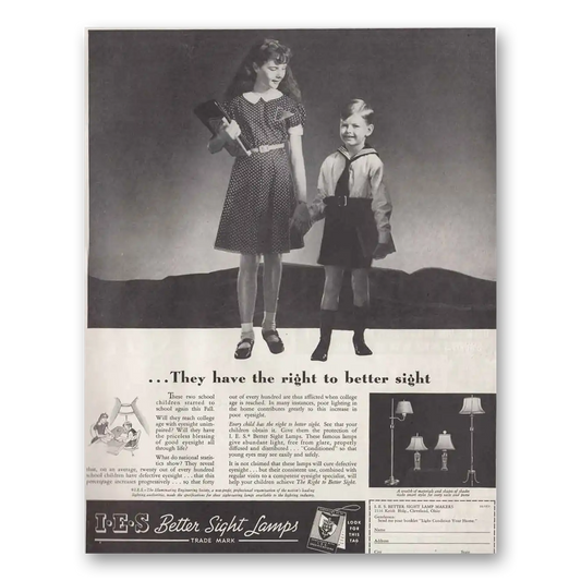 1937 IES Better Sight Lamps They Have the Right to Be Vintage Magazine Print Ad