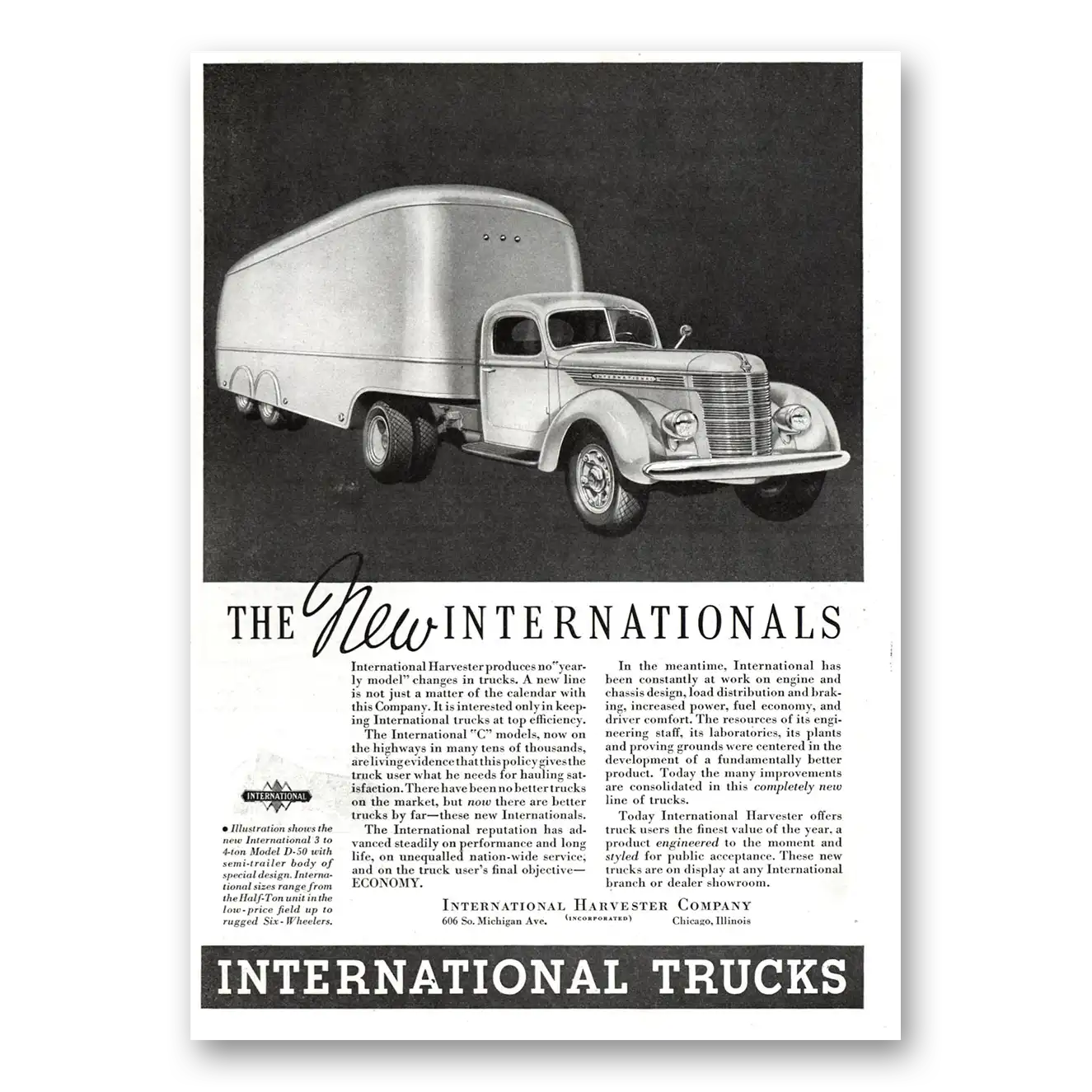 1937 International Trucks No Year By Model Changes Vintage Magazine Print Ad