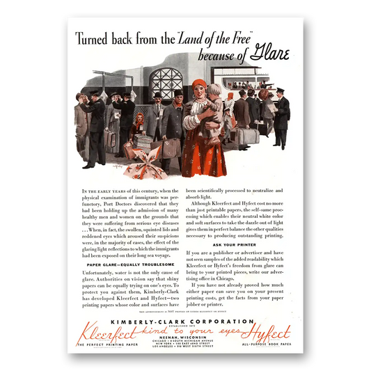 1937 Kleerfect Printing Papers Turned Back Land of the Free Vintage Magazine Print Ad