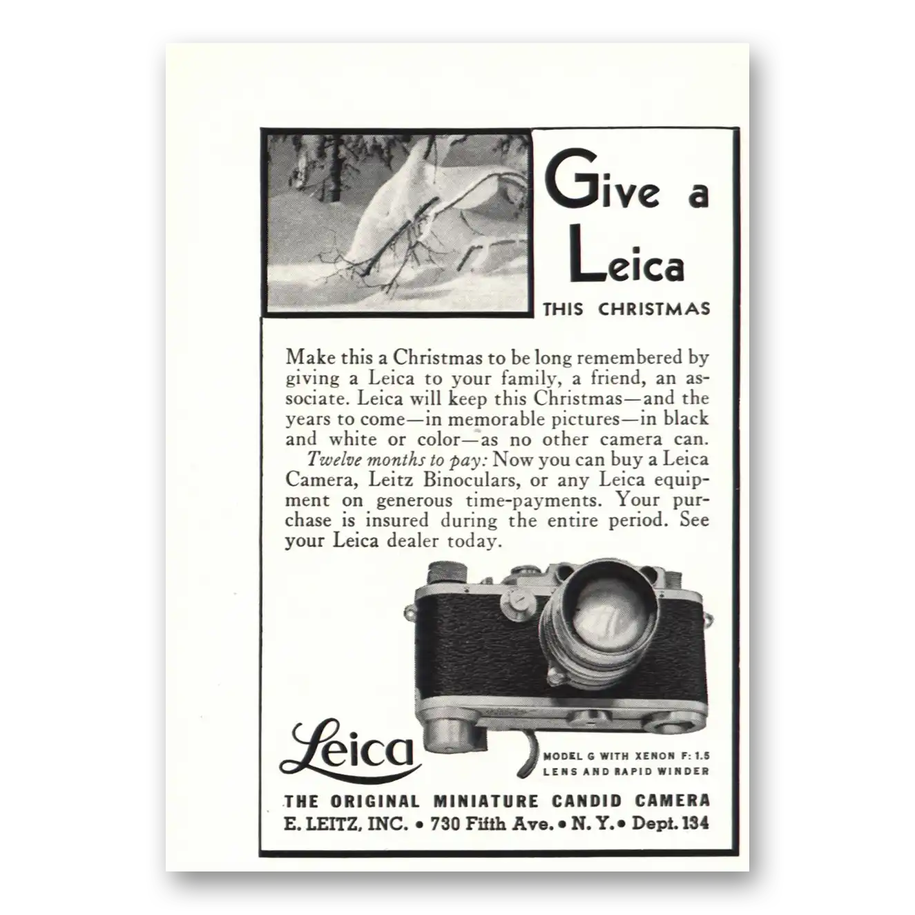 1937 Leica Cameras Original Miniature Candid Camera Vintage Magazine Print Ad