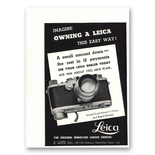 1937 Leica Cameras Camera Imagine Owning a Leica the Easy Way Vintage Magazine Print Ad