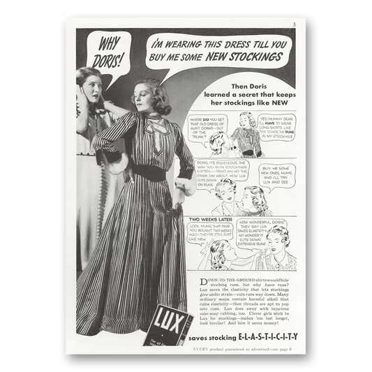 1937 Lux Soap Why Doris Im Wearing This Dress Vintage Magazine Print Ad