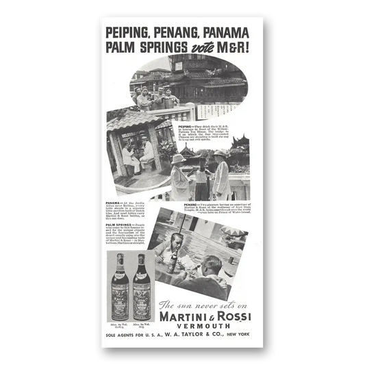 1937 Martini & Rossi Peiping Penang Panama Vintage Magazine Print Ad