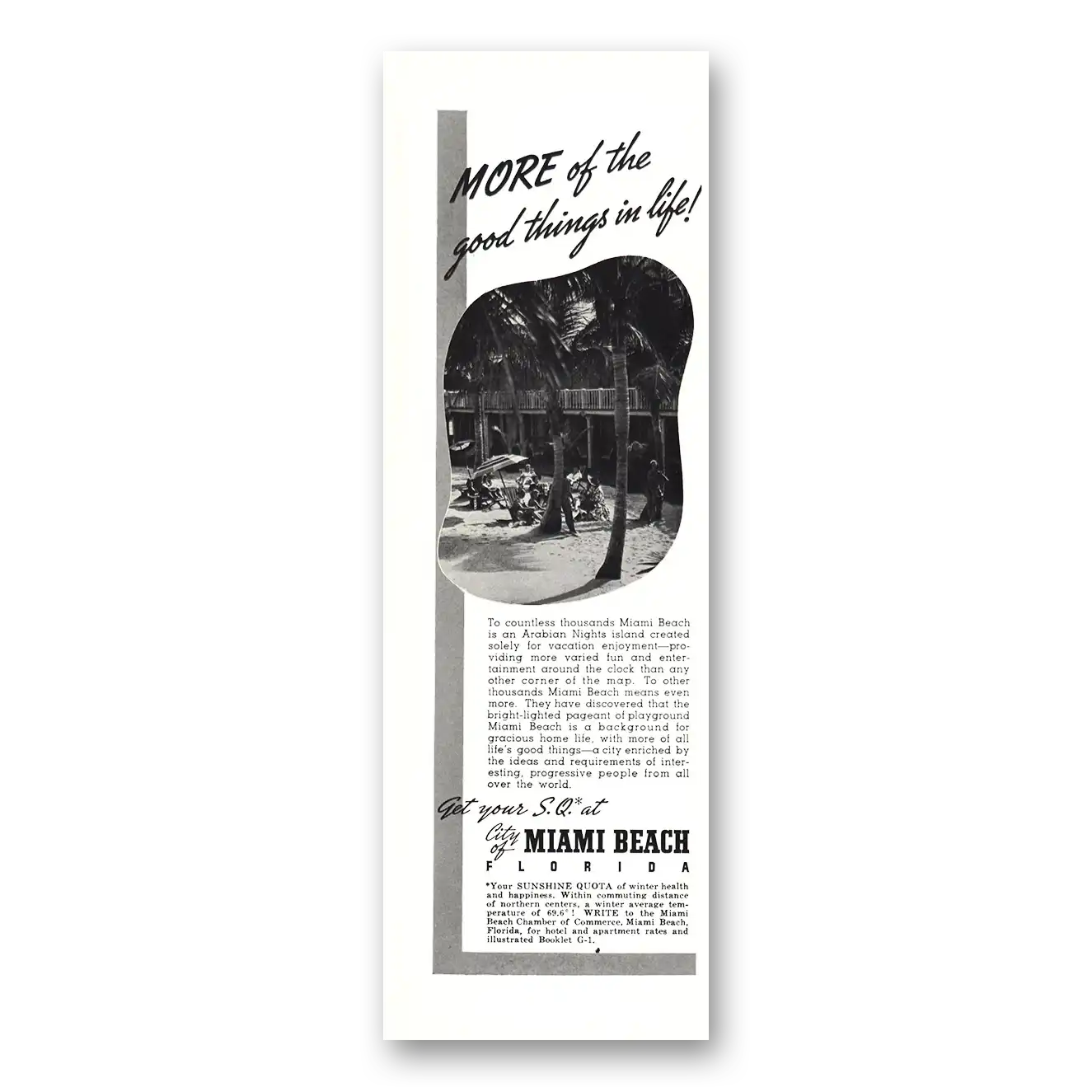 1937 Miami Beach Florida More of the Good Things in Vintage Magazine Print Ad