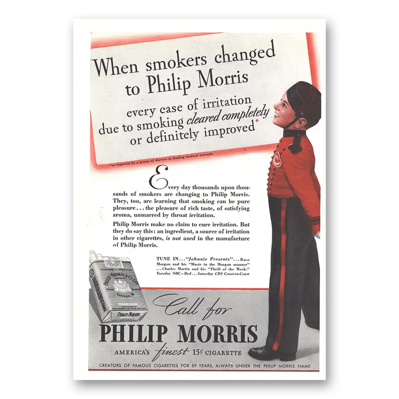 1937 Philip Morris Cigarettes When Smokers Changed Vintage Magazine Print Ad