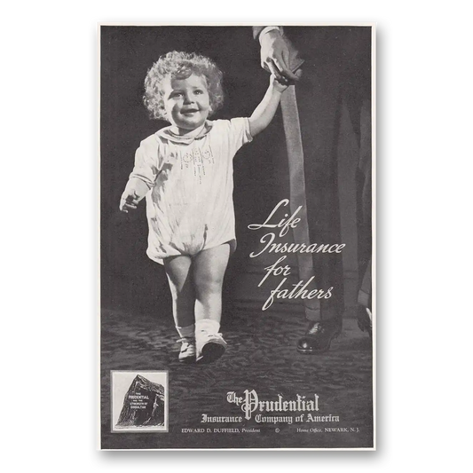 1937 Prudential Insurance Life Insurance for Fathers Vintage Magazine Print Ad